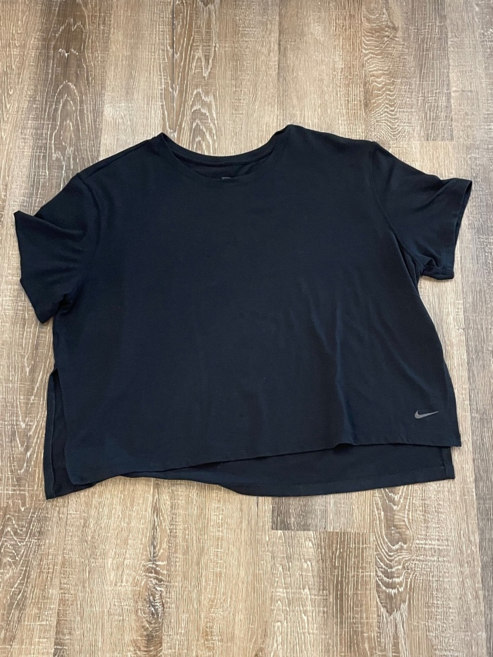 Nike Yoga Split Hem Dri-Fit Top Size XL Black
